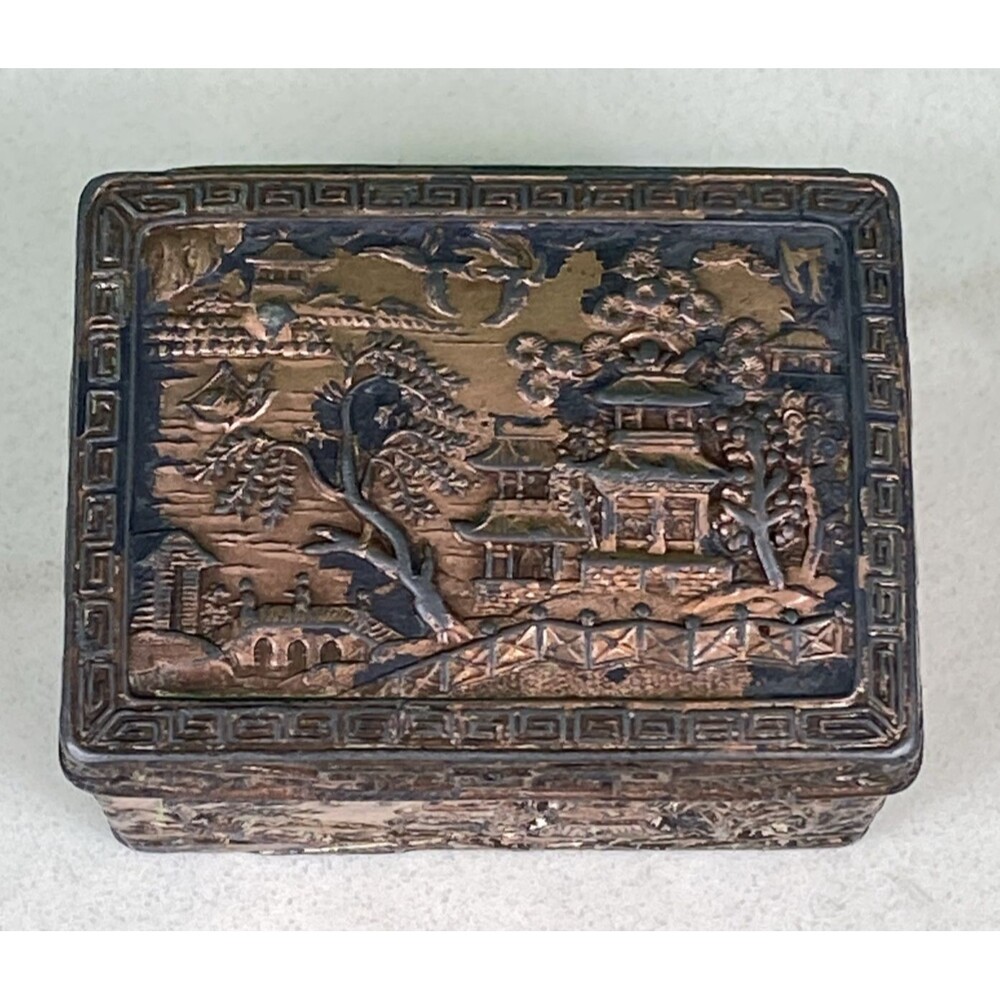 Vintage Copper Japanese Jewelry/trinket Box